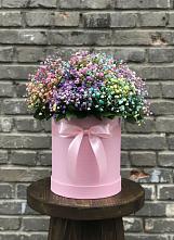 Цветочная композиция из Гипсофила и Розы в шляпной коробке #REPLACE_PRED# Бекешевской