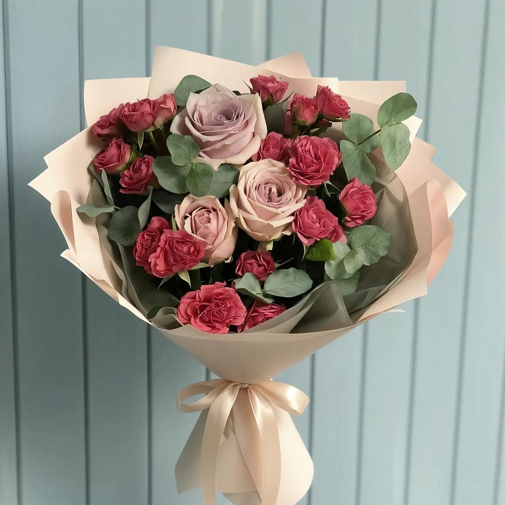 Букет цветов из: Гвоздики и Розы в Бекешевской