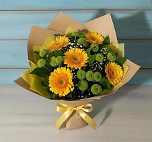 Букет цветов из:  Герберы и Хризантемы в Бекешевской