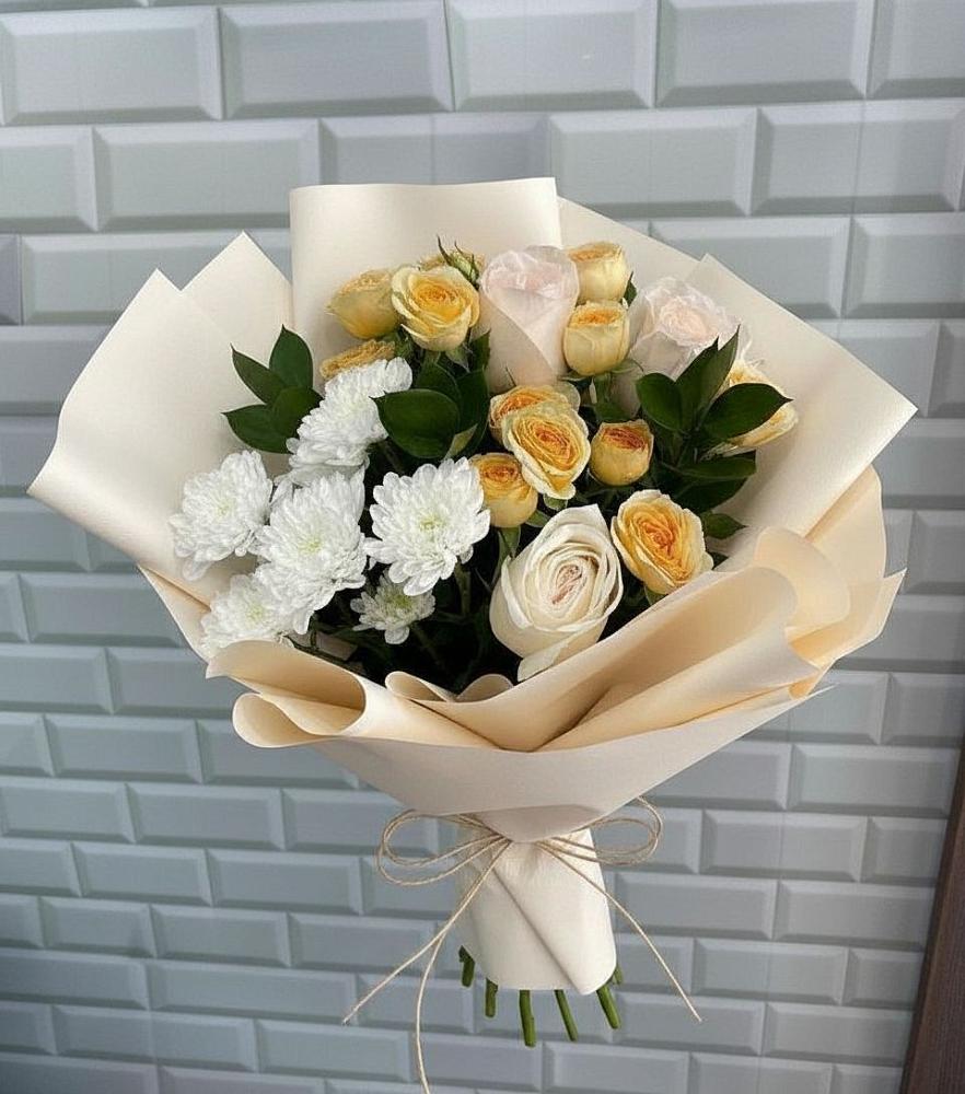 Букет цветов из: Розы и Хризантемы в Бекешевской