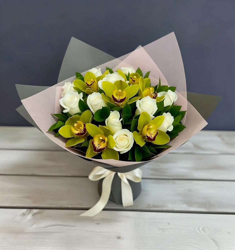 Букет цветов из: Орхидеи и Розы в Бекешевской