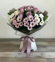 Букет цветов из:  Хризантемы и Розы в Бекешевской