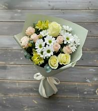 Букет цветов из:  Альстромерии, Розы и Хризантемы в Бекешевской
